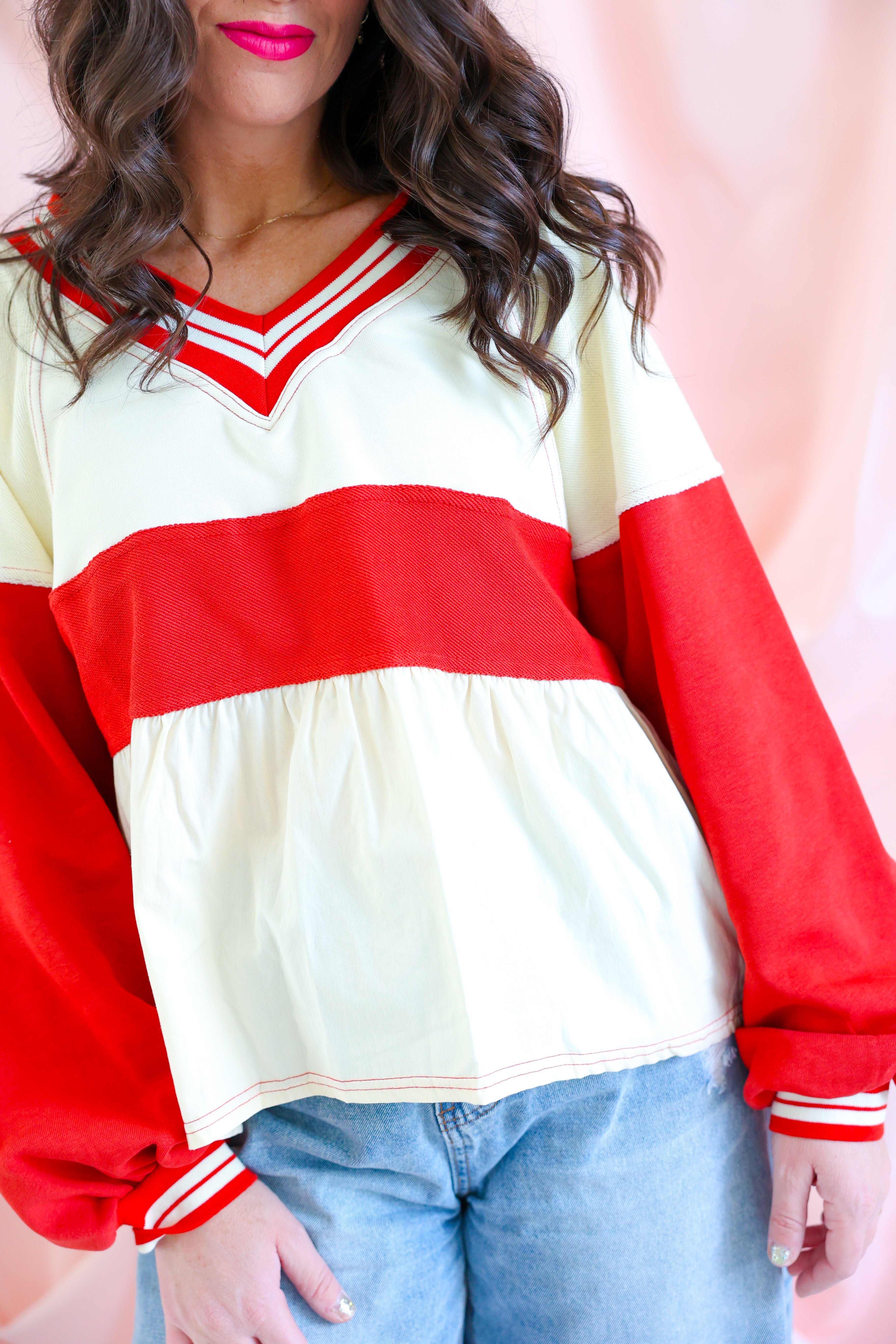 Varsity Sweetheart Babydoll Top