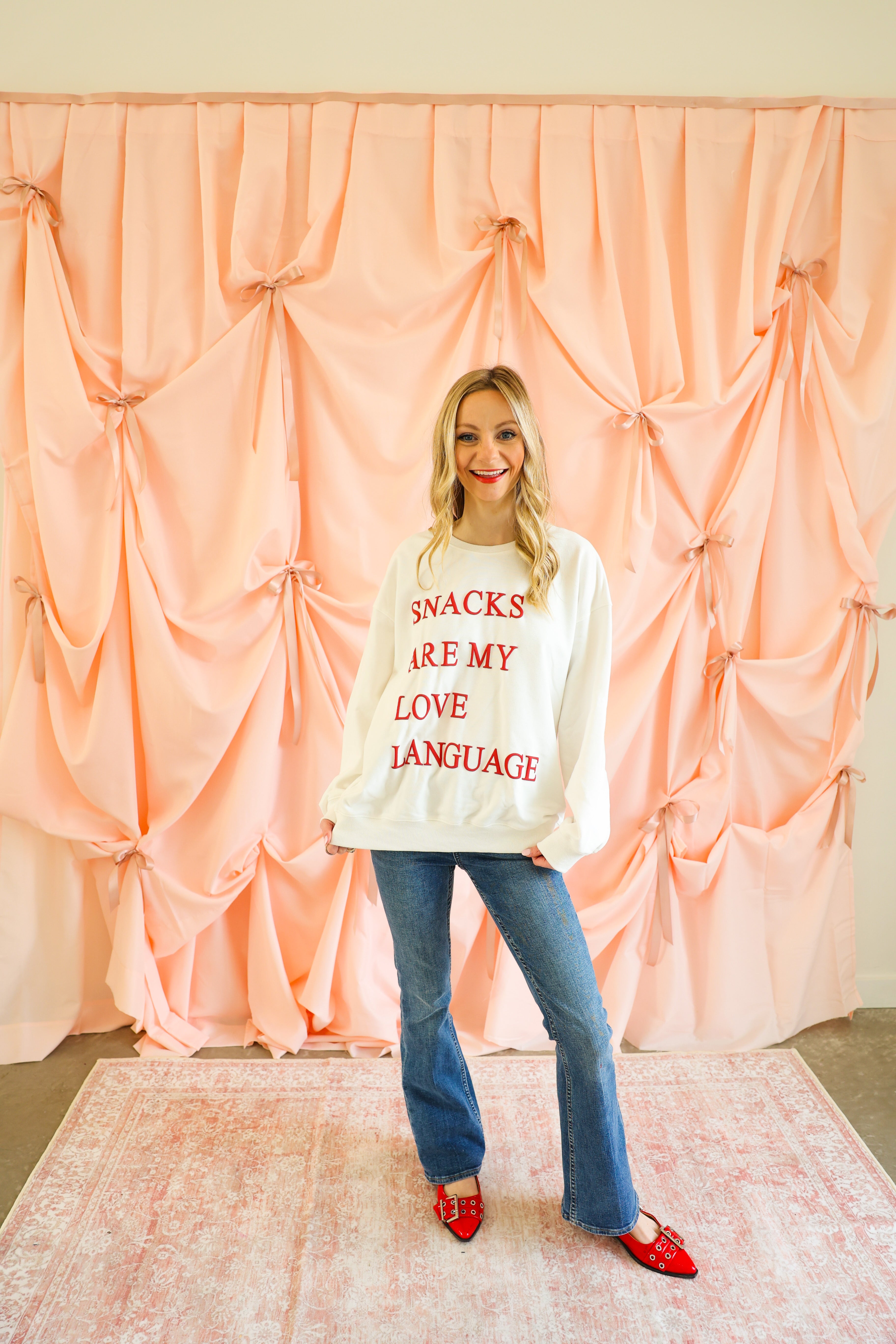 "Snacks Are My Love Language" Crew Neck Sweatshirt