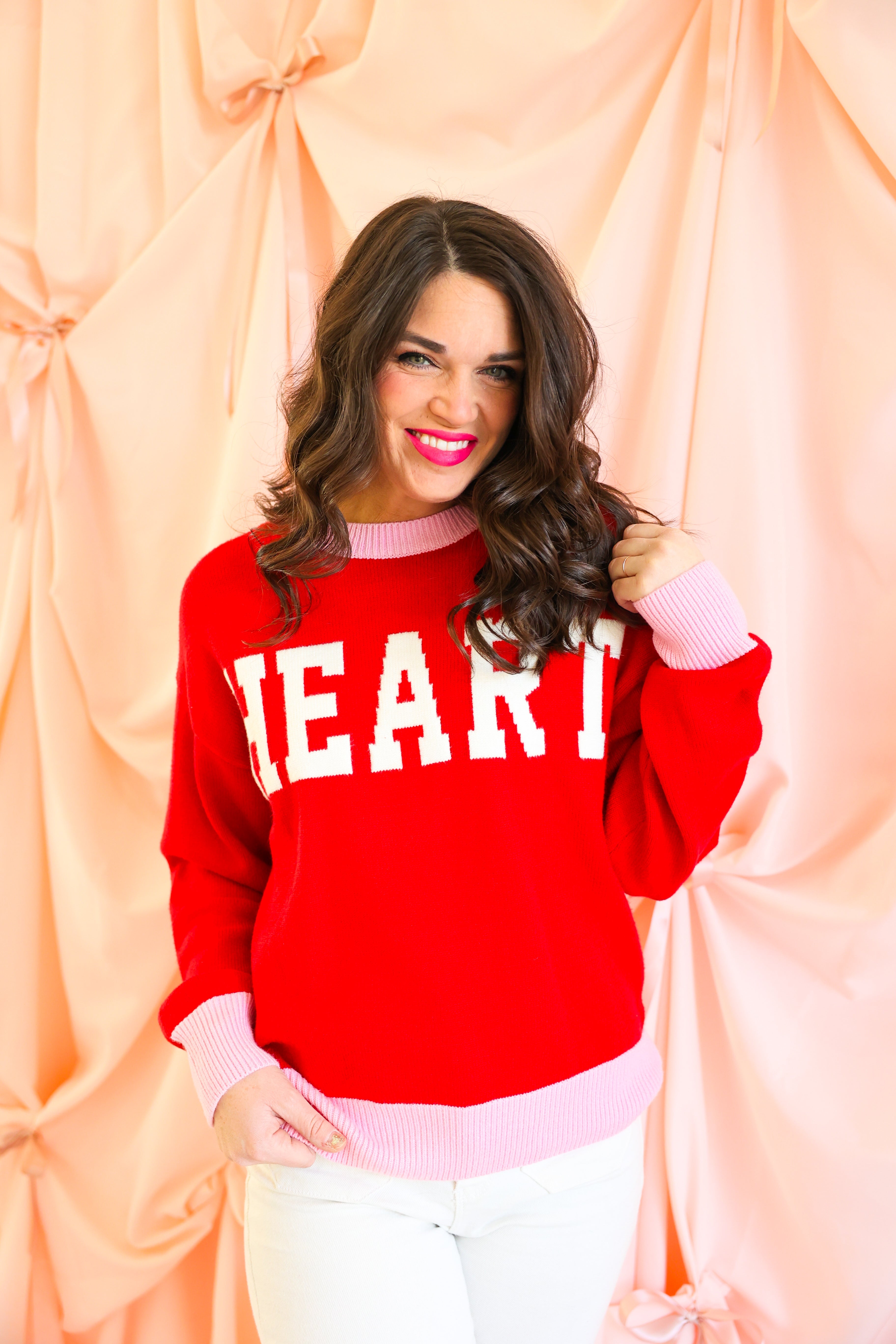 Crew Neck Long Sleeve "Heart" Sweater