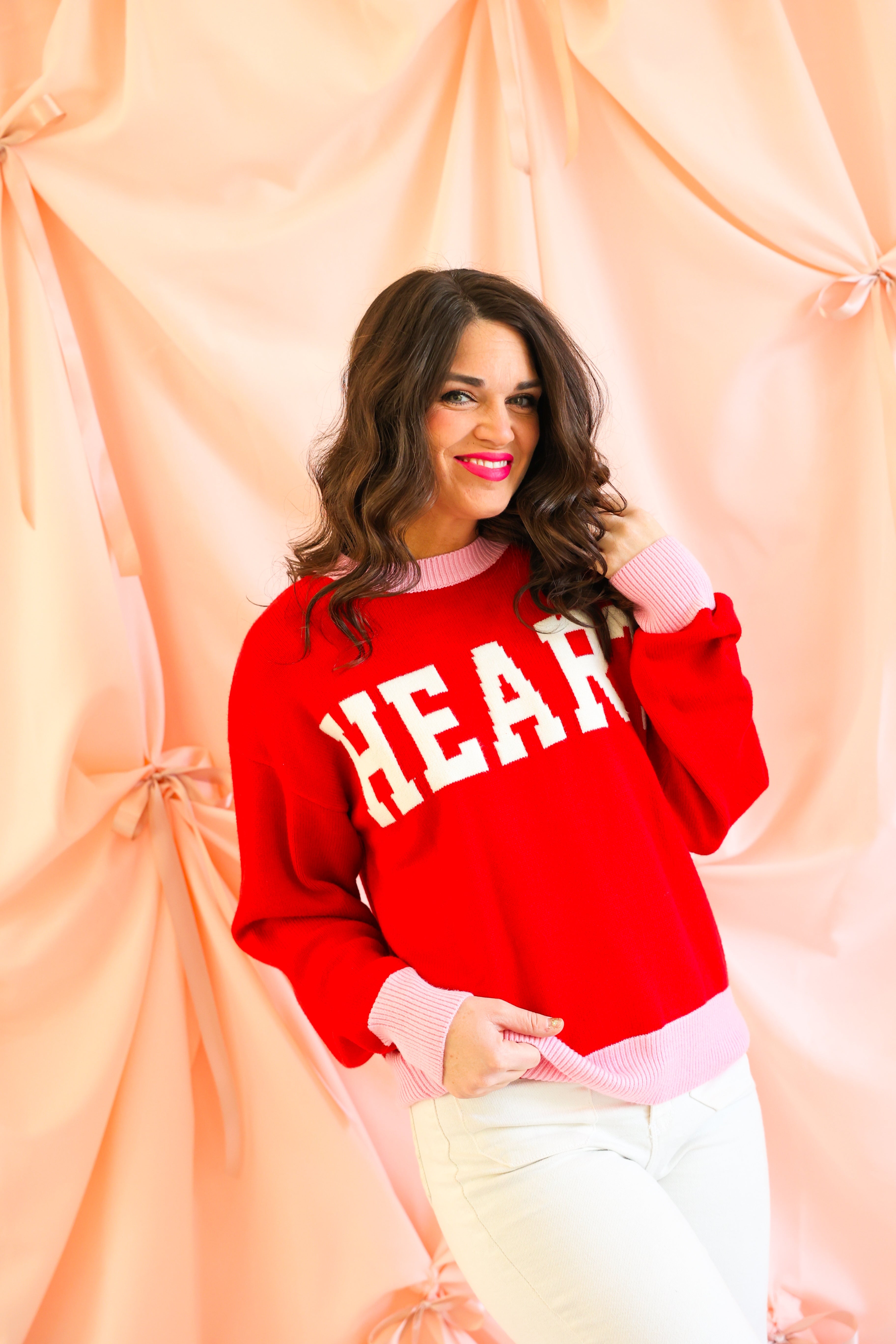 Crew Neck Long Sleeve "Heart" Sweater