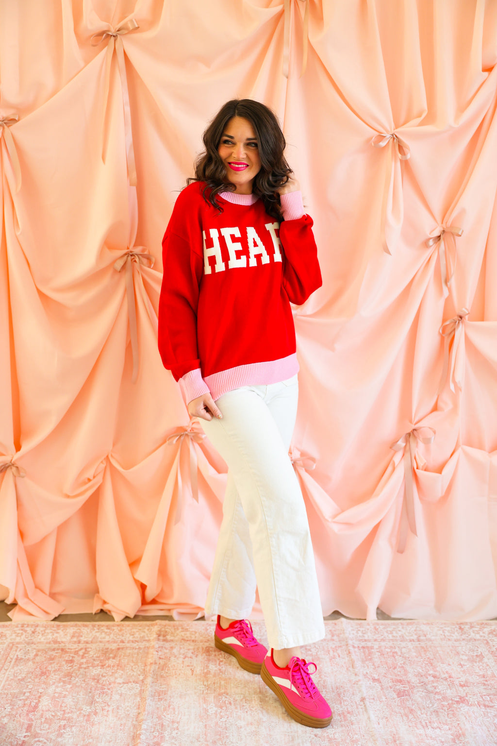 Crew Neck Long Sleeve "Heart" Sweater