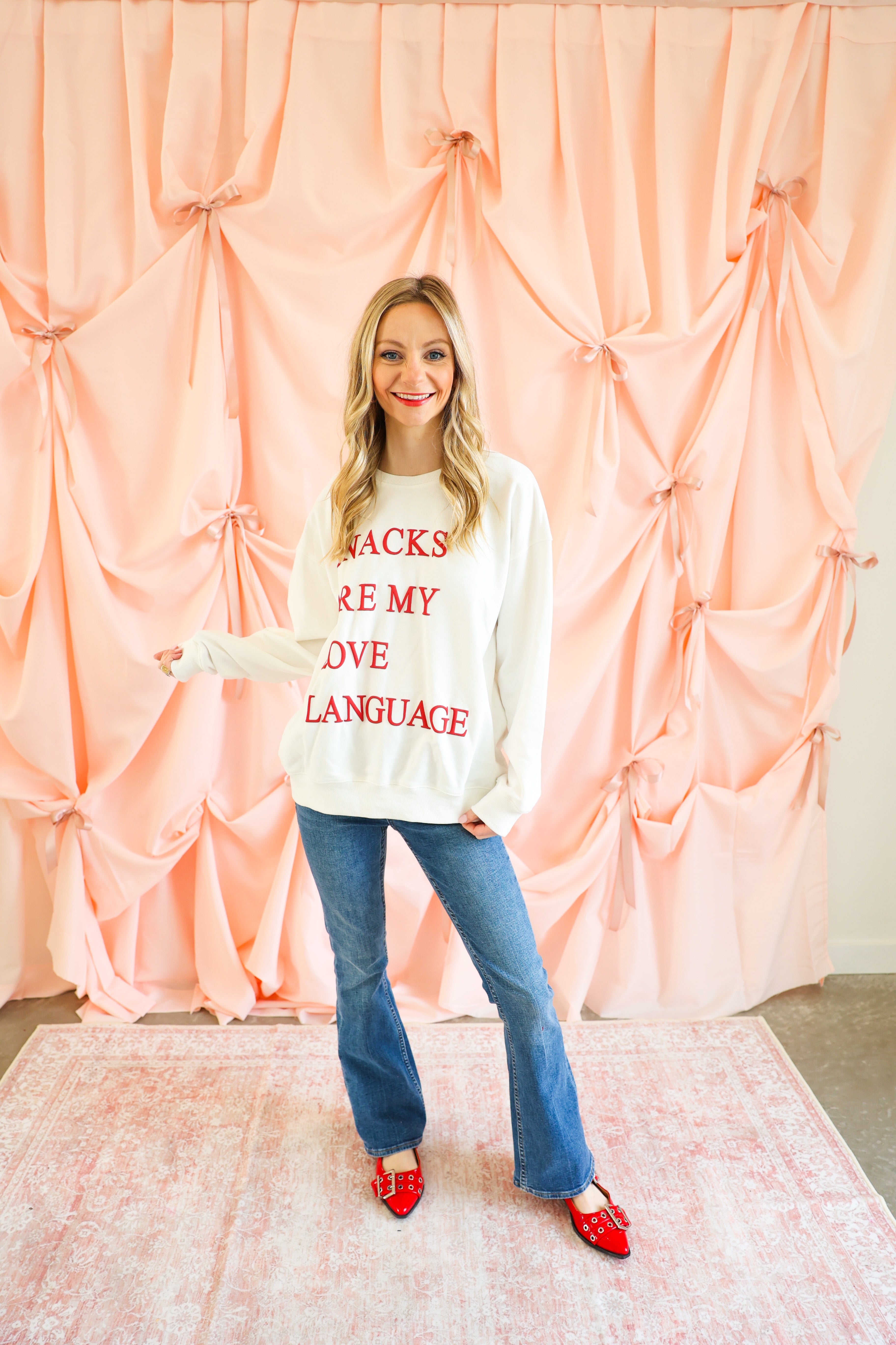 "Snacks Are My Love Language" Crew Neck Sweatshirt