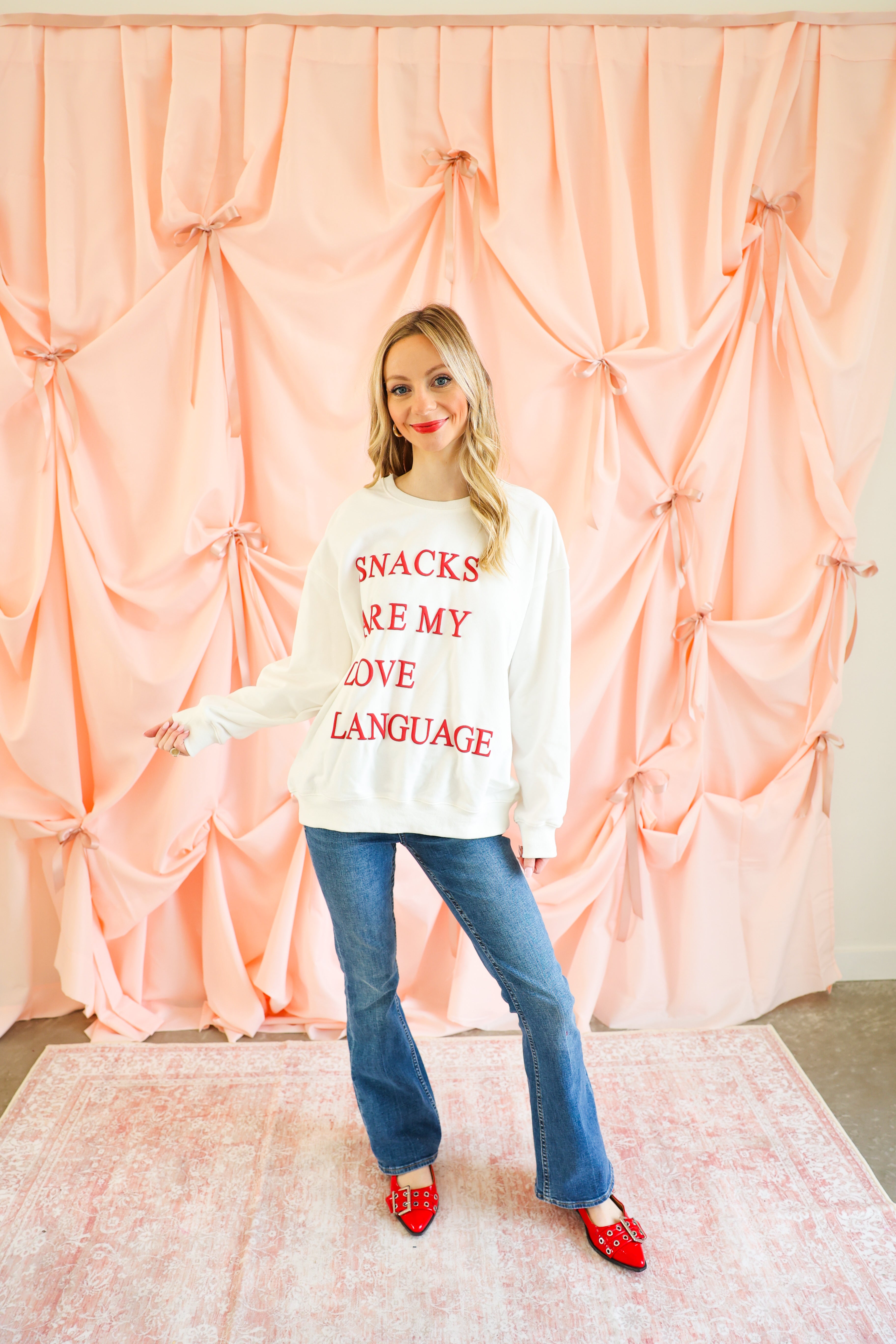 "Snacks Are My Love Language" Crew Neck Sweatshirt