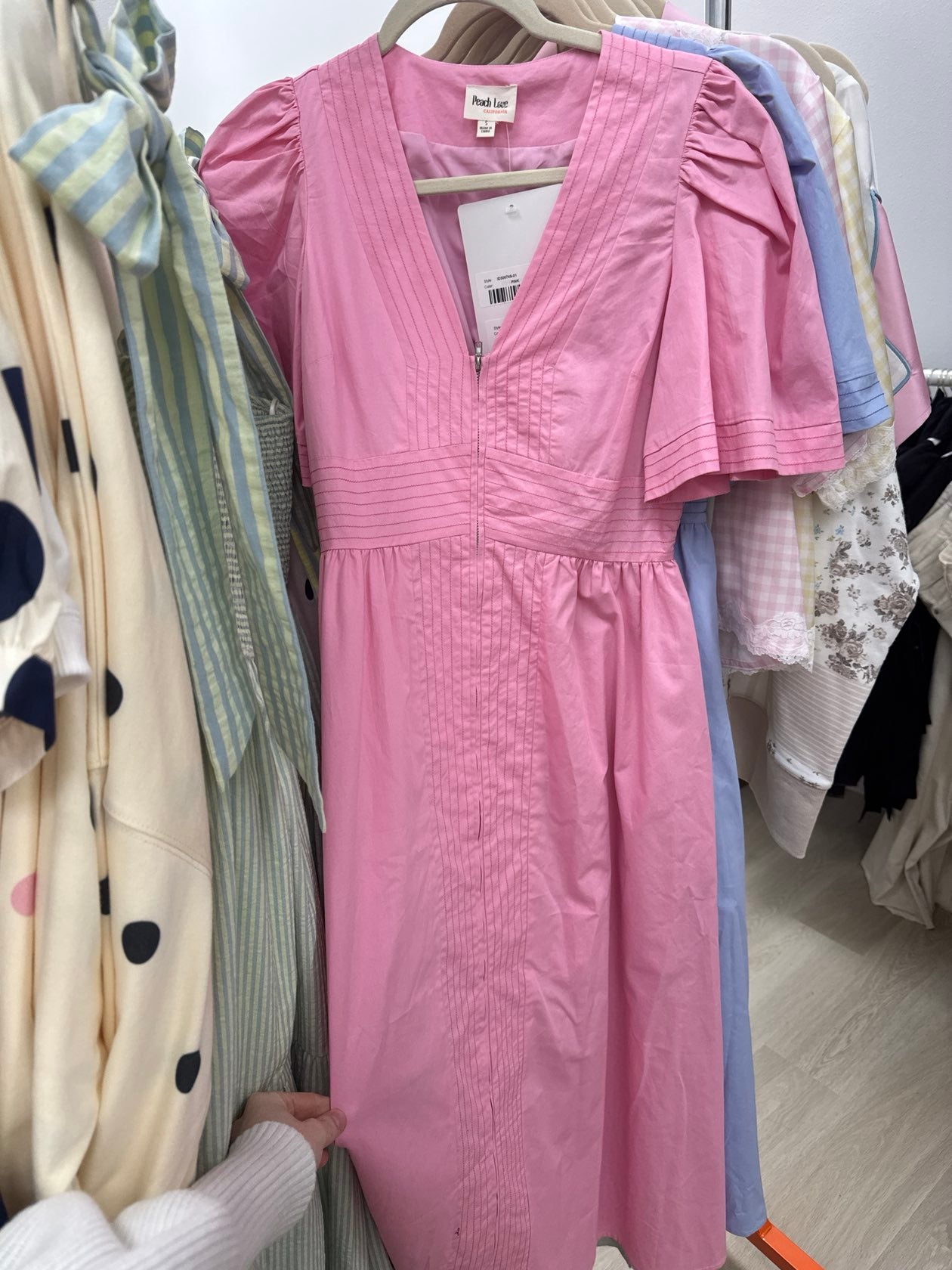 “Sweet Stitch” Midi Dress – Pink